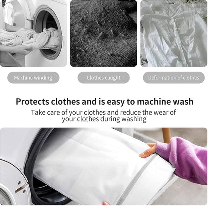 Set of 3 Laundry Bags - Net Clothes - Groot Laundry Nets - Large, Strong Bags - For Delicate Clothes - Perfect for Washing Machines - Jackets - Jeans - 50 x 60 cm - Household Accessory - Image 2