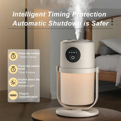 Humidifiers - Bedroom Humidifier - Cool Mist Humidifier - 280ml USB Desktop Humidifier with Night Light for Bedroom - Quiet Operation - Automatic Shut-Off - Timer - Image 4