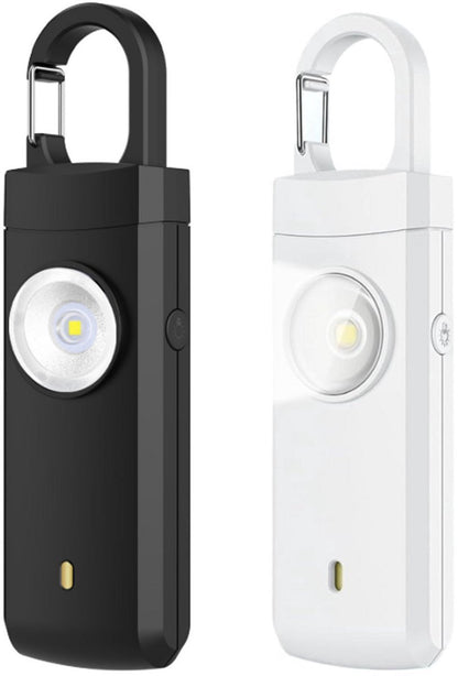 Alarm - Personal Alarm - 130 dB Sound and Intense Flashing - Personal Security Alarm - Self-Defense Keychain - Personal Protection - Senior Alarm - Portable Security Alarm - White, Black