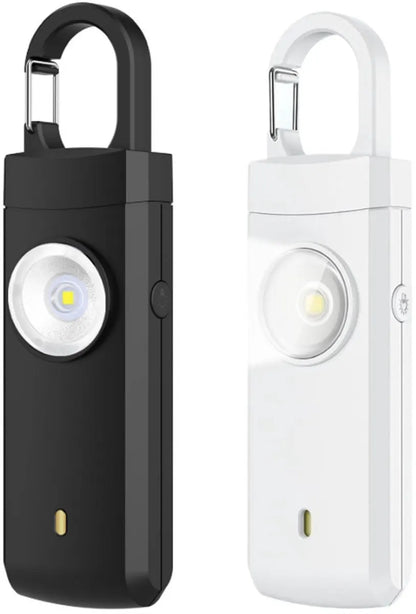 Alarm - Personal Alarm - 130 dB Sound and Intense Flashing - Personal Security Alarm - Self-Defense Keychain - Personal Protection - Senior Alarm - Portable Security Alarm - White, Black