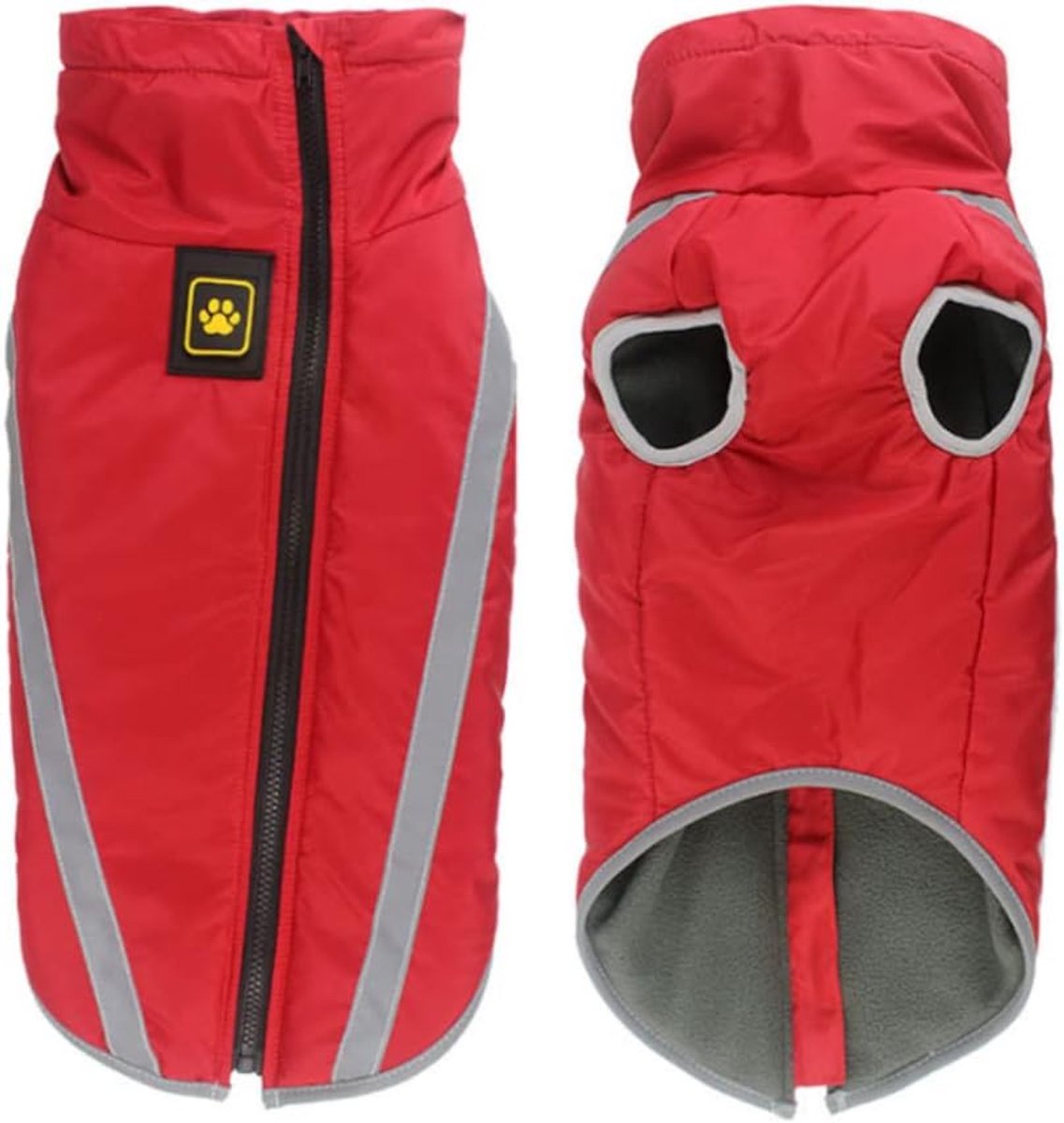 Dog Coat - Waterproof and Warm for Winter - Warm Dog Jacket - Windproof Fleece for Puppies - Reflective Outerwear - Cold Weather Vest - Perfect for Small, Medium, and Large Dogs - Red - Size 4XL - Image 6