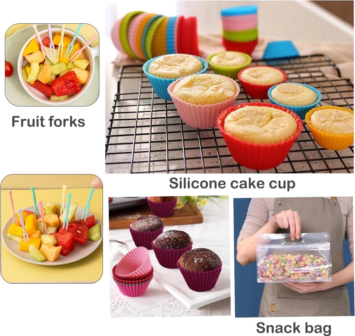 Lunch Box - Bento Box with Cutlery - 3-Layer 2000ml Lunch Box - Insulated Lunch Box for Adults and Children, Picnics, Work, School - Vegetables - Image 5