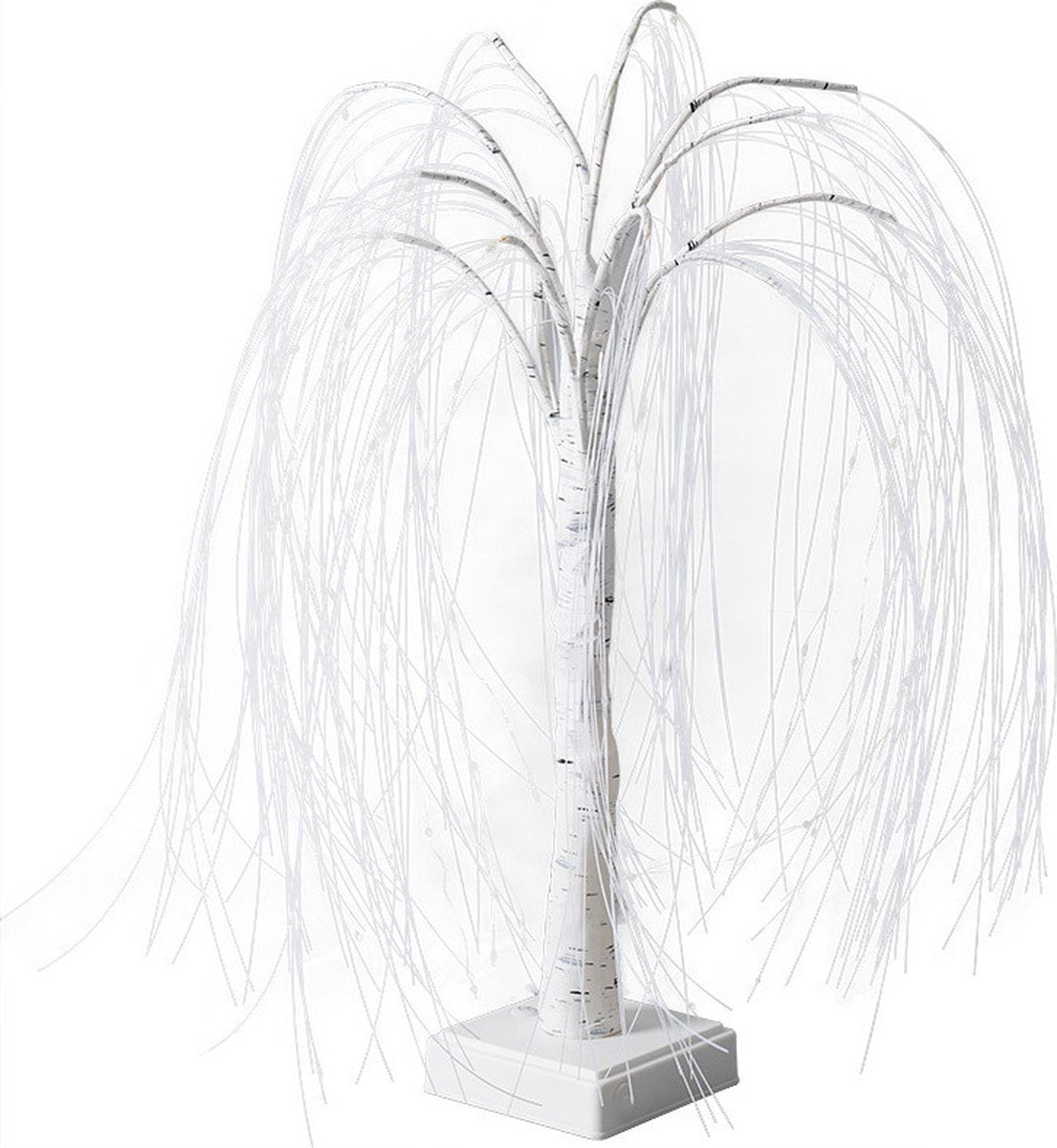 Elegant 50cm tall LED willow lamp with 7 modes - for living room and bedroom - Dual Power (USB and battery), warm white ambient light, Design - white - Image 2