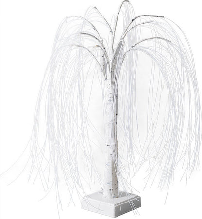 Elegant 50cm tall LED willow lamp with 7 modes - for living room and bedroom - Dual Power (USB and battery), warm white ambient light, Design - white - Image 2