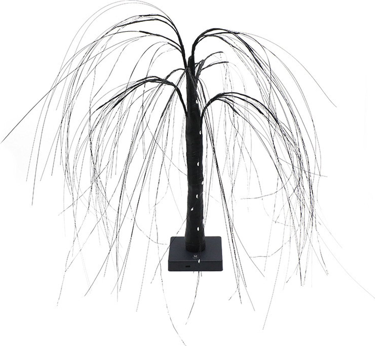 Elegant 50cm tall LED willow lamp with 7 modes - for living room and bedroom - Dual Power (USB and battery), warm white ambient light, energy-saving and versatile design - black - Image 2
