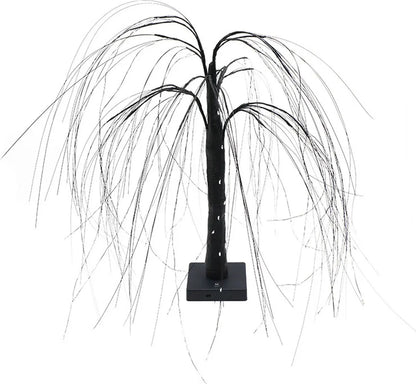 Elegant 50cm tall LED willow lamp with 7 modes - for living room and bedroom - Dual Power (USB and battery), warm white ambient light, energy-saving and versatile design - black - Image 2
