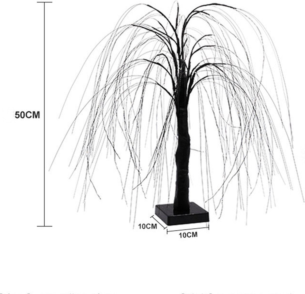 Elegant 50cm tall LED willow lamp with 7 modes - for living room and bedroom - Dual Power (USB and battery), warm white ambient light, energy-saving and versatile design - black - Image 8