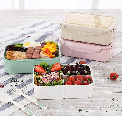Lunch box, bento box, 3-compartment lunch box with cutlery, leakproof lunch box, freezer safe, dishwasher safe, microwave safe, lunch box for school, work, picnics and travel (green) - Image 5