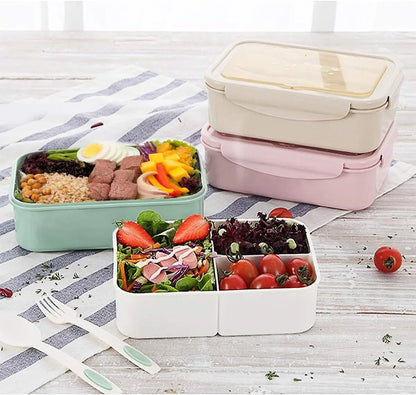 Lunch box, bento box, 3-compartment lunch box with cutlery, leakproof lunch box, freezer safe, dishwasher safe, microwave safe, lunch box for school, work, picnics and travel (green) - Image 5