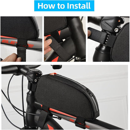 Waterproof bicycle bag for front frame, bicycle bag for top tube, suitable for road bikes, mountain bikes, outdoor cycling, travel and hiking - Image 7