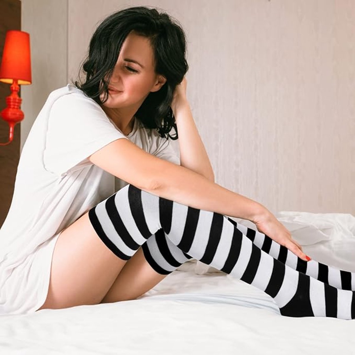 Socks - Women's Knee-High Socks - High Knee-High Socks - Sexy Socks - Women's Knee-High Socks - Stockings - Leg Warmers - Casual Outfit - Role Play - 6 Pairs - Image 7