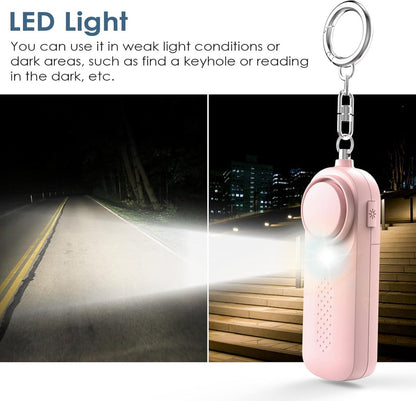 Personal alarm - 130 dB - Security siren - Self-defense siren - With LED light-up keychain - For children, women, students and seniors (pink) - Image 4