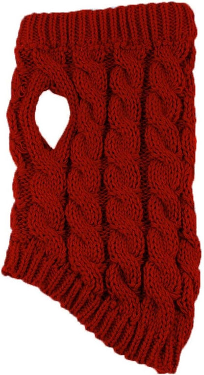 Dog Coat - Dog Sweater Vest - Warm Dog Coat - Winter Dog Sweater - Soft Knitted Wool Dog Clothes - Crochet Coat - Perfect for Small Dogs - Medium-Sized Dogs - Size M - Red - Image 5