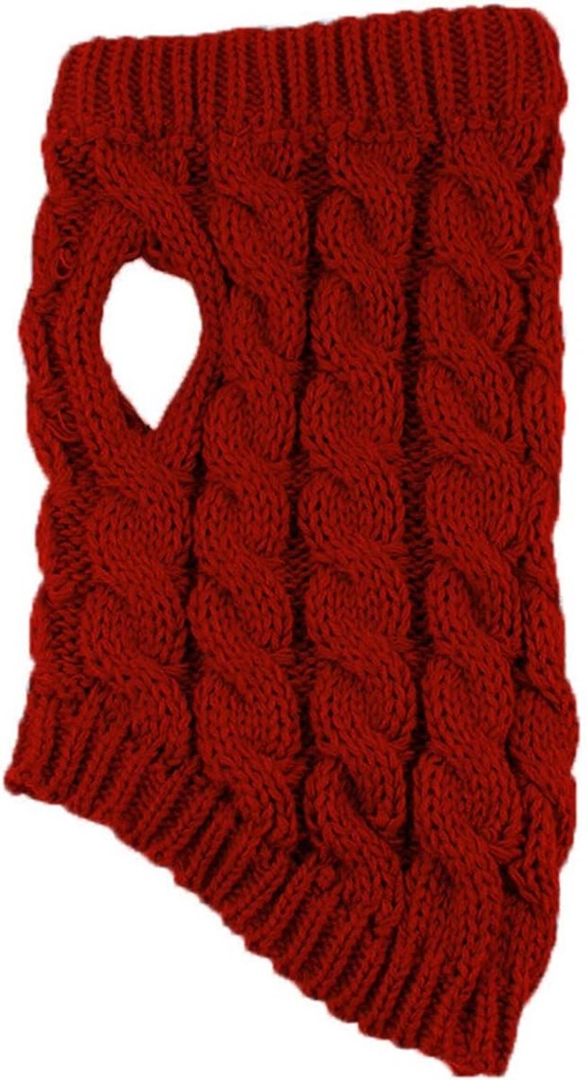 Dog Coat - Dog Vest - Warm Dog Coat - Winter Dog Sweater - Soft Knitted Wool Dog Clothes - Crochet Coat - Perfect for Small and Medium Dogs - Size L - Red - Image 5