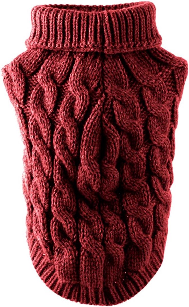 Dog Coat - Dog Sweater Vest - Warm Dog Coat - Winter Dog Sweater - Soft Knitted Wool Dog Clothes - Crochet Coat - Perfect for Small Dogs - Medium-Sized Dogs - Size XL - Red - Image 4