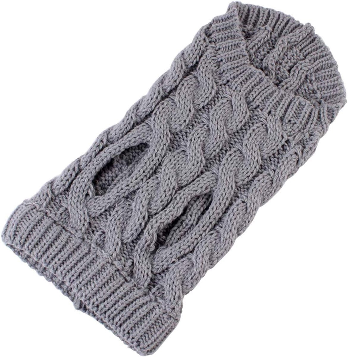 Dog Coat - Dog Vest - Warm Dog Coat - Winter Dog Sweater - Soft Knitted Wool Dog Clothes - Crochet Coat - Perfect for Small and Medium Dogs - Size L - Grijs - Image 3