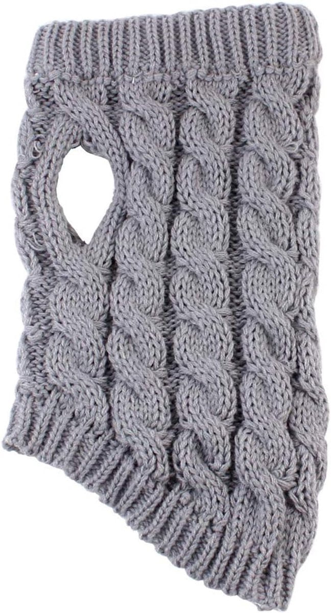 Dog Coat - Dog Vest - Warm Dog Coat - Winter Dog Sweater - Soft Knitted Wool Dog Clothes - Crochet Coat - Perfect for Small and Medium Dogs - Size L - Grijs - Image 4