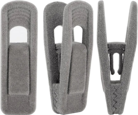 Set of 20 velvet clothespins, flocked clothespins, perfect for use with narrow velvet pendants – Grijs
