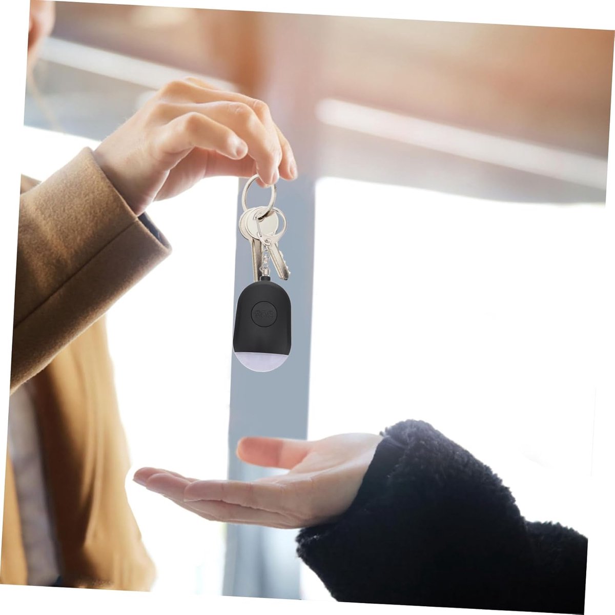 Portable Security Alarm - Personal Alarm - with LED - Emergency Alarm - SOS Button - Alarm Keychain - for Women - Personal Alarm for Outdoor Activities - Personal Alarm Keychain (Black) - Image 4