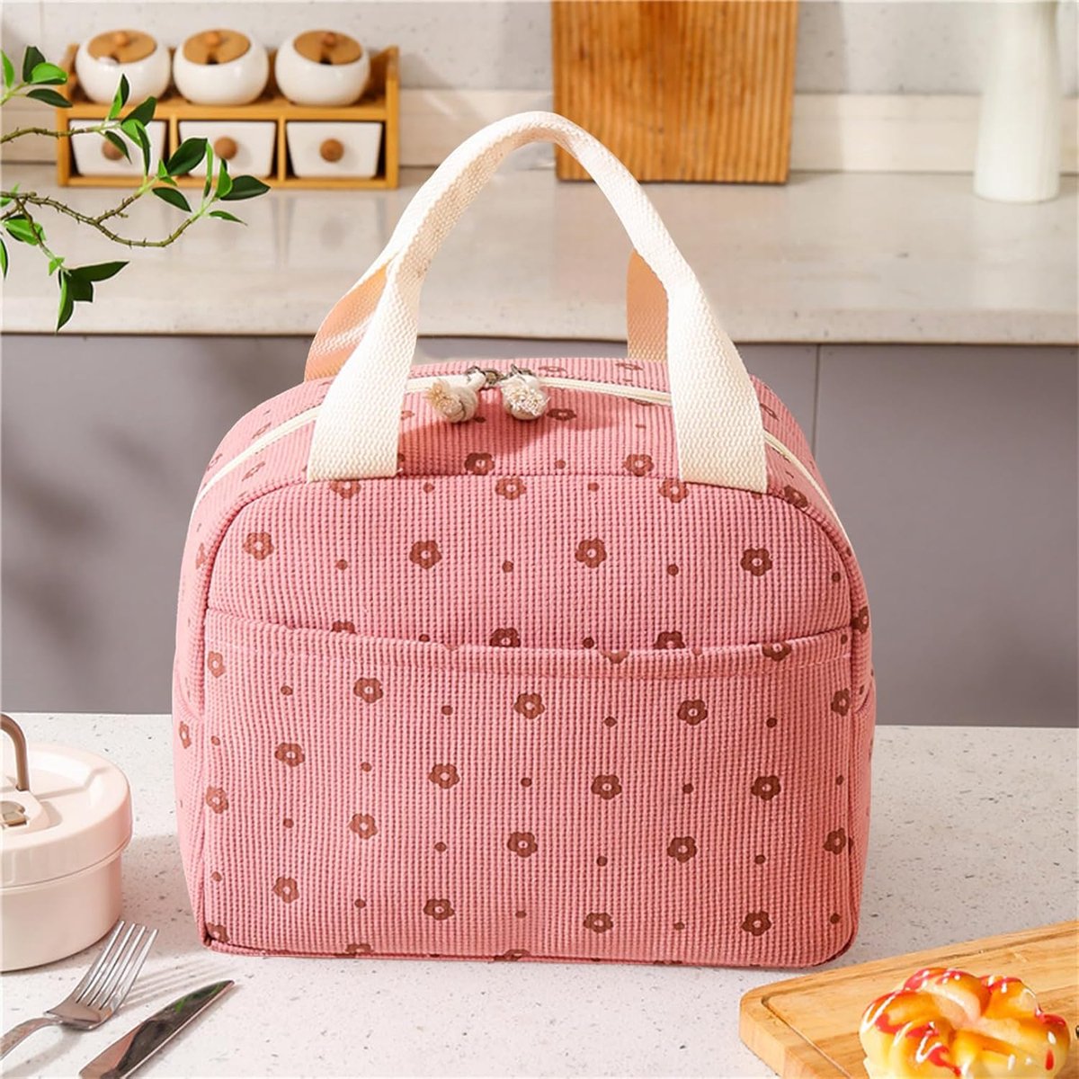 Women's Insulated Lunch Bag - Pink Insulated Bag for Work and School - Image 4