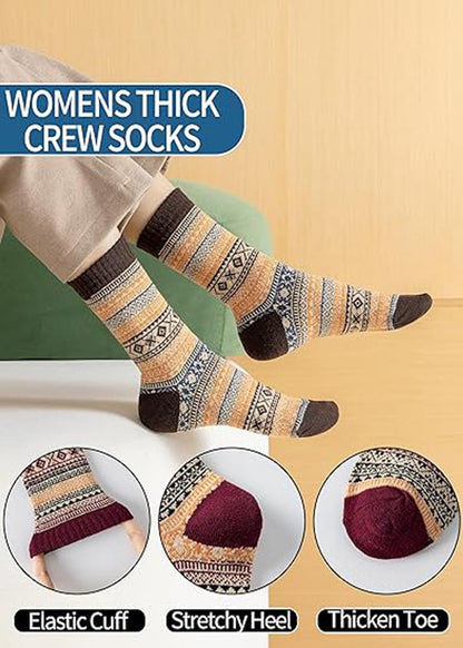 Socks - Women's Socks - Indoor Socks - Warm Winter Socks - Women's Round Neck Winter Socks - Warm and Thick Wool - Comfortable and Soft - Perfect as a Christmas Gift - Christmas Stocking Trim - Image 3
