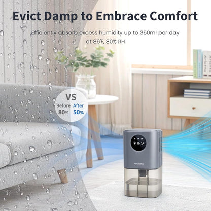 Dehumidifier - Intelligent Ultra - Silent Dehumidifier - Ultra-Quiet Portable Dehumidifier - For Drying Laundry - Dehumidifies Bedrooms, Bathrooms, Wardrobes, and Caravans - Black - Image 2
