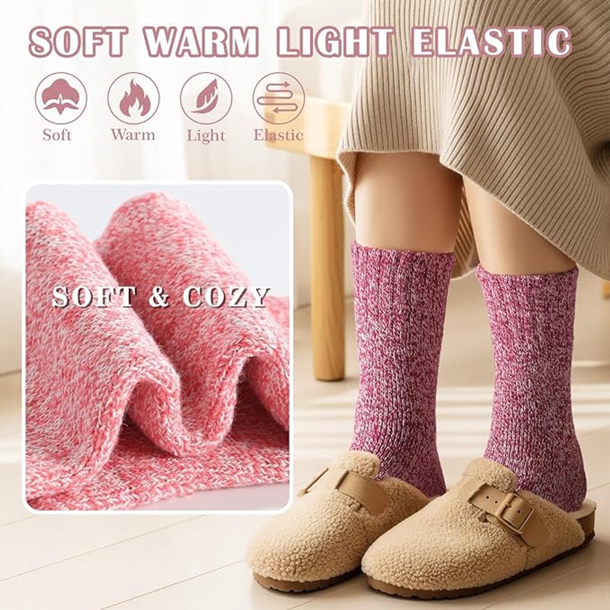 Socks - Indoor socks - Night socks - Warm winter socks - Warm women's socks - Thick - Winter - Women - Girls - Home - Night - Christmas gifts - Image 2