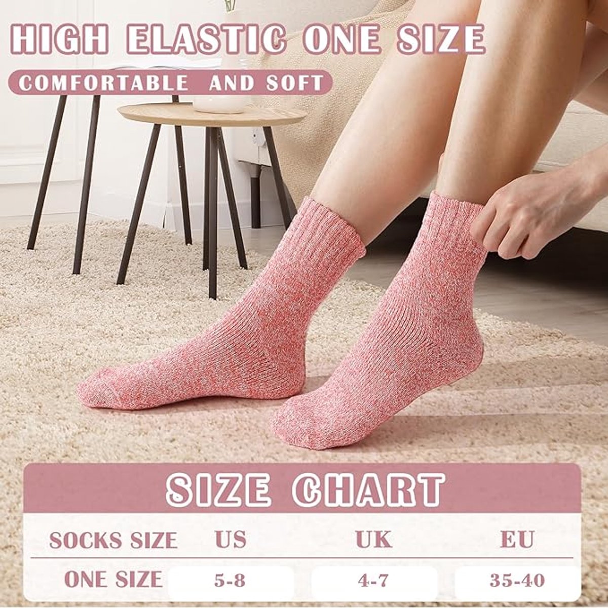 Socks - Indoor socks - Night socks - Warm winter socks - Warm women's socks - Thick - Winter - Women - Girls - Home - Night - Christmas gifts - Image 3