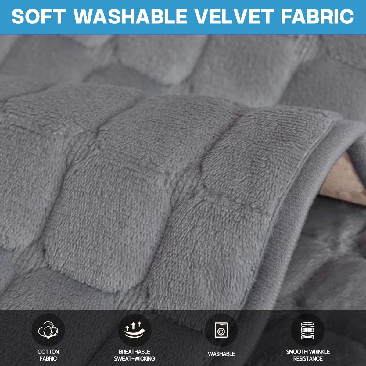 Sofa cover - Corner sofa cover - Flannel sofa cover - Winter sofa cover - Sofa cushion cover - Corner sofa cover for 1/2/3/4 people - L-shaped sofa cover - Grey - 70 x 70 cm - Image 2