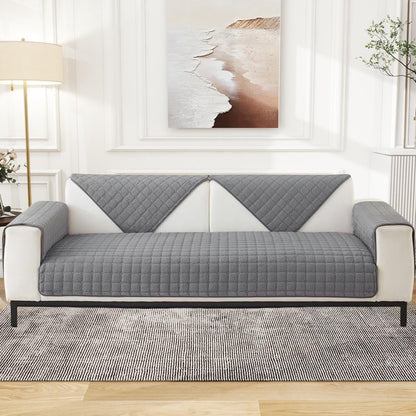 Sofa cover - Corner sofa cover - Flannel sofa cover - Winter sofa cover - Sofa cushion cover - Corner sofa cover for 1/2/3/4 people - L-shaped sofa cover - Grey - 70 x 70 cm - Image 4
