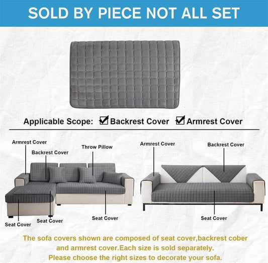 Sofa cover - Corner sofa cover - Flannel sofa cover - Winter - Winter sofa cover - Sofa cover - Corner sofa cover (1/2/3/4 seater) - L-shaped sofa cover - Grey - 90 x 90 cm - Image 3