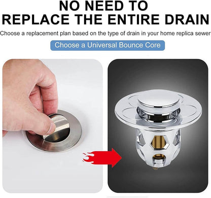 Pop-on sink drain plug - Drain stopper - Drain strainer - Hair catcher - Sink - Drain plugs - Sinks - Bathroom/Kitchen - Hair - Chrome - For 34-40 mm - Image 4