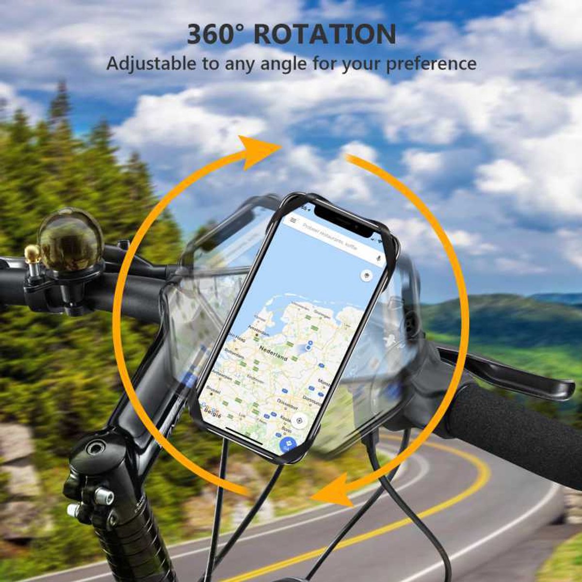 Universal bicycle phone mount, removable, 360-degree adjustable, for smartphones from 4.5 to 0 inches - Image 7