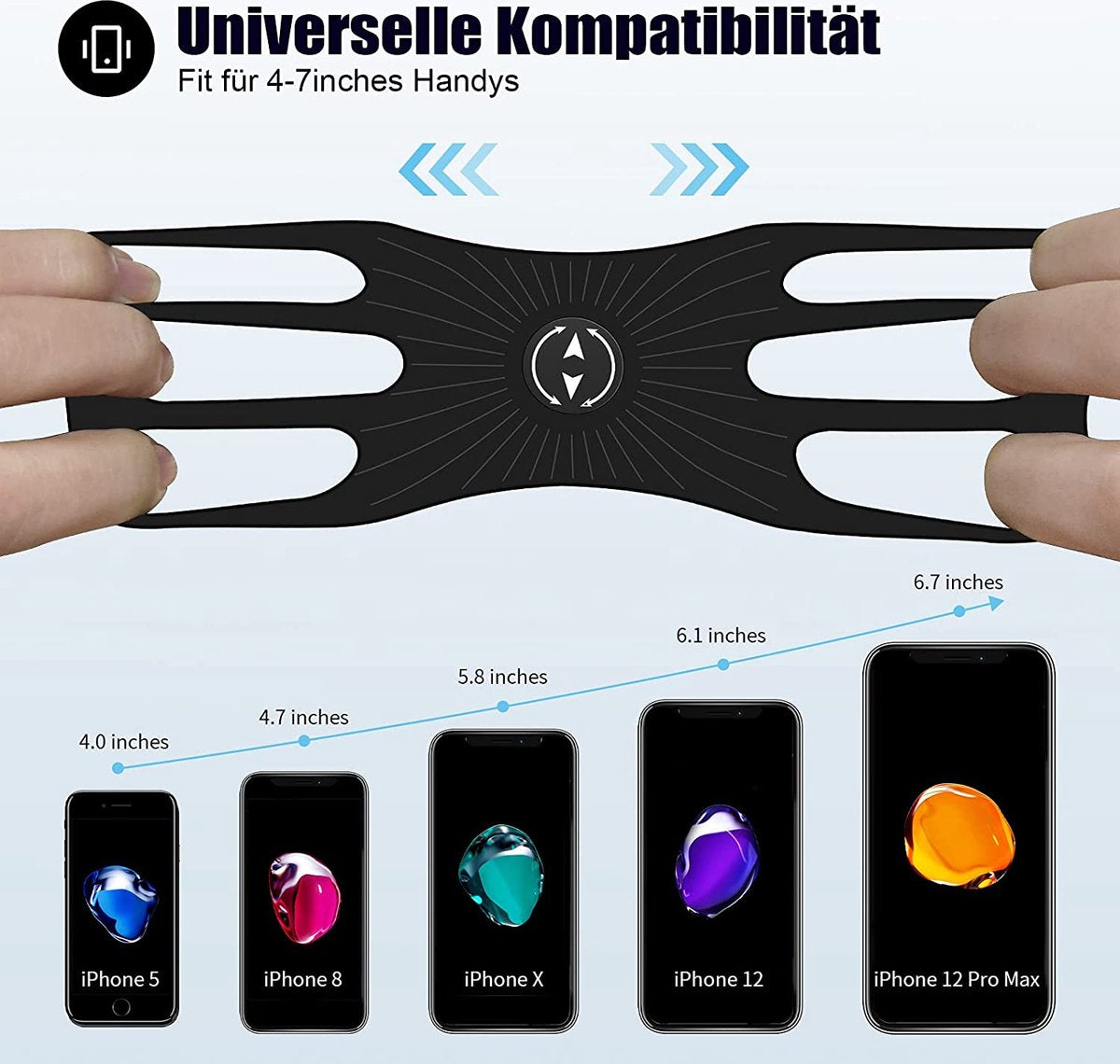 Universal bicycle phone mount, removable, 360-degree adjustable, for smartphones from 4.5 to 0 inches - Image 9