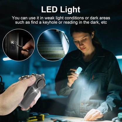 Pack of 2 personal alarms - Keychain - SOS button - 130 dB emergency signal - Personal safety alarm - Keychain with LED light for children, women and the elderly (black + blue) - Image 3