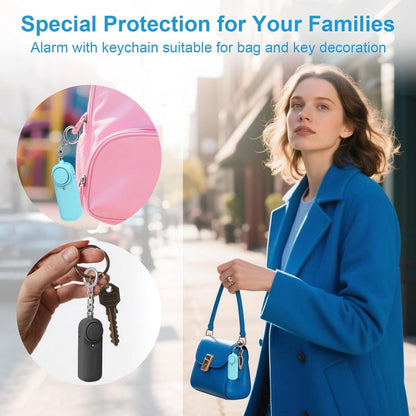 Pack of 2 personal alarms - Keychain - SOS button - 130 dB emergency signal - Personal safety alarm - Keychain with LED light for children, women and the elderly (black + blue) - Image 4