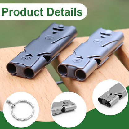 Survival Whistle - Keychain - Dog Training Clicker - Easy to Use - Waterproof - Stainless Steel - 2 Pieces - Dog Safety Training - Outdoor - Camping - Kayaking - Image 2