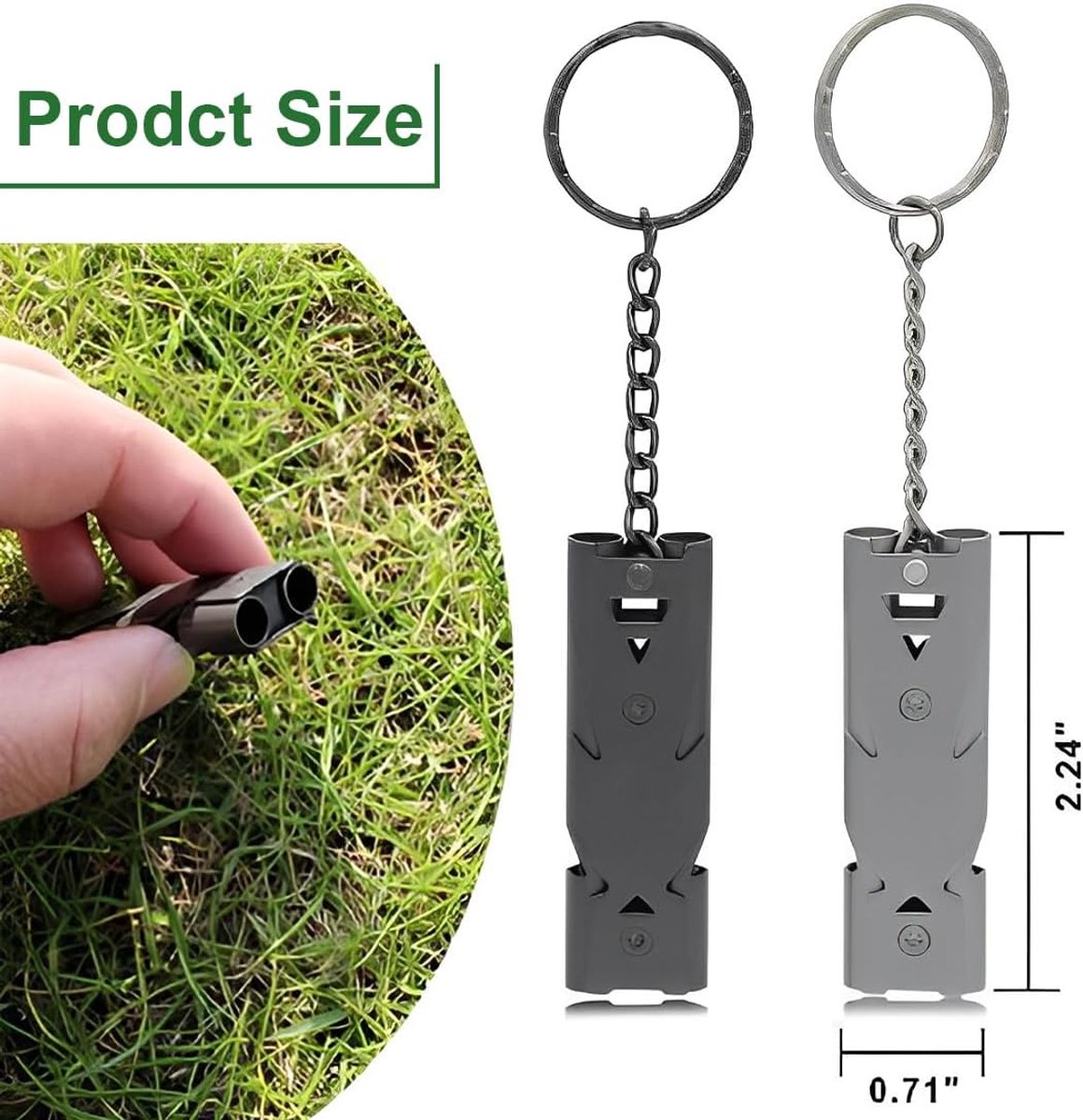Survival Whistle - Keychain - Dog Training Clicker - Easy to Use - Waterproof - Stainless Steel - 2 Pieces - Dog Safety Training - Outdoor - Camping - Kayaking - Image 6
