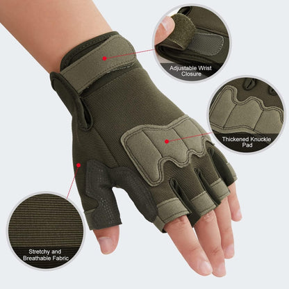Gloves - Cycling Gloves - Gloves - Winter Gloves - Sports Gloves - Motorcycle Gloves - Padded Mittens - For Cycling, Walking, Climbing and Outdoor Sports - Army Green (M) - Image 3