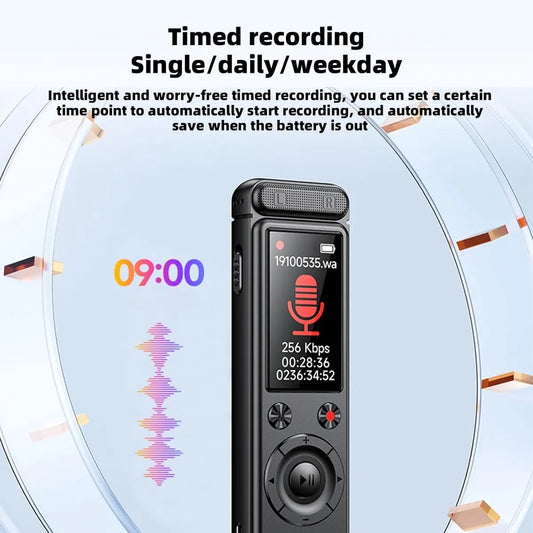 Voice Recorder - Dictaphone - Rechargeable - Portable - Clear Sound - Meetings, Interviews - 64 GB - Black - Image 3