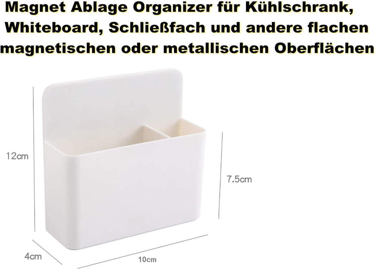 Pen holder - Pen holder - Magnetic whiteboard marker holder - Storage box - Storage box for cooler, school, home, office - Wit - Image 2
