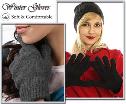 Winter Gloves - Men's Gloves - Warm Winter Gloves - Thick Unisex Gloves - Women's Gloves - Thermal Wool - Knitted Touchscreen Gloves - Perfect for Motorcycling - Outdoor Work - Sports - Christmas - Christmas Gift - Image 3