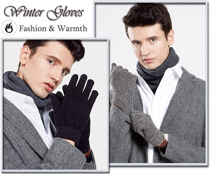 Winter Gloves - Men's Gloves - Warm Winter Gloves - Thick Unisex Gloves - Women's Gloves - Thermal Wool - Knitted Touchscreen Gloves - Perfect for Motorcycling - Outdoor Work - Sports - Christmas - Christmas Gift - Image 4