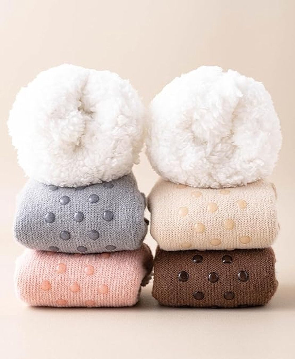 Socks - Warm socks - Indoor socks - Women's slipper socks - Warm winter socks - Fleece socks - Comfortable - Winter warmth - Ultra-comfortable women's indoor slippers - One size fits all - White - Image 3