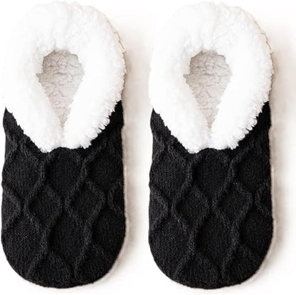 Socks - Warm socks - Indoor socks - Women's slippers - Warm winter socks - Fleece socks - Comfortable - Winter warmth - Ultra-comfortable women's indoor slippers - One size fits all - Black