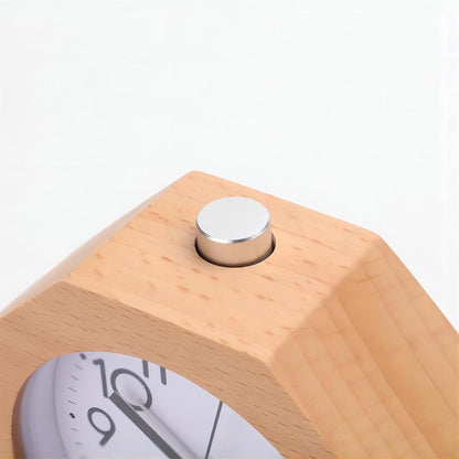 Wekker Wooden Alarm Clock, No Ticking, Silent, with Arabic Numerals, Backlit, Snooze Function, Battery Operated, for the Bedroom - Image 2