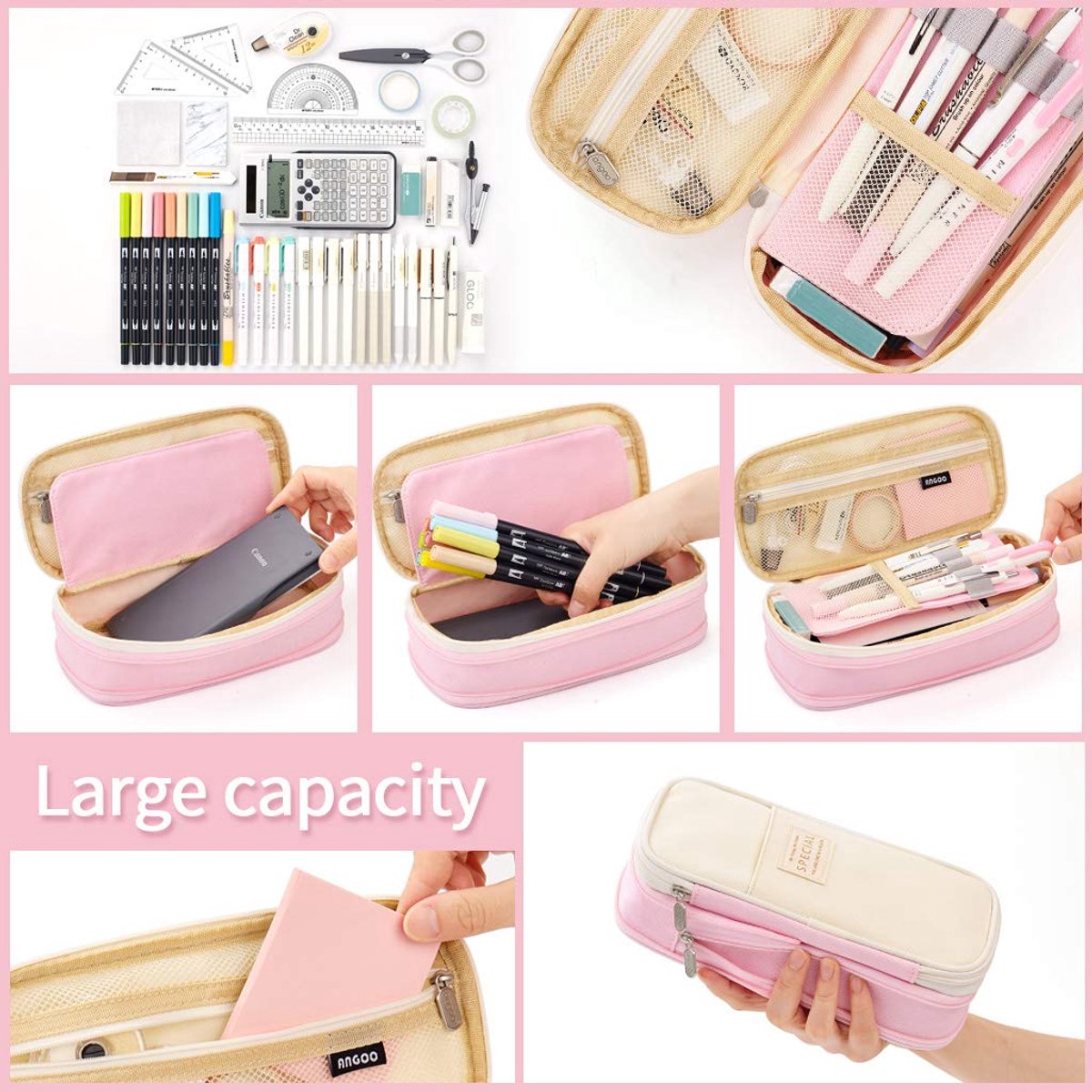 Pencil Case - Pencil Case - Pencil Case - Pencil Case - Pencil Case for Children and Adults - School Pencil Case for Boys and Girls - Pencil Case - Pink - Image 5