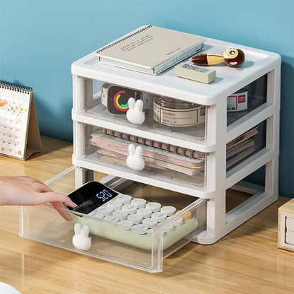 Drawer organizer - Pencil holder - Drawer organizer with - Large capacity drawer organizer for books, pens, office supplies and small baby clothing accessories - 3 drawers - White - Image 6