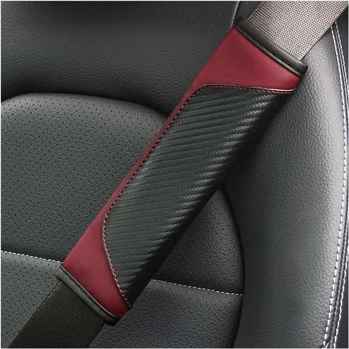 2 shoulder protectors for car seat belts - Seat belt protectors for children and adults - Universal soft seat belt protectors for car seat belts - (wine red) - Image 6