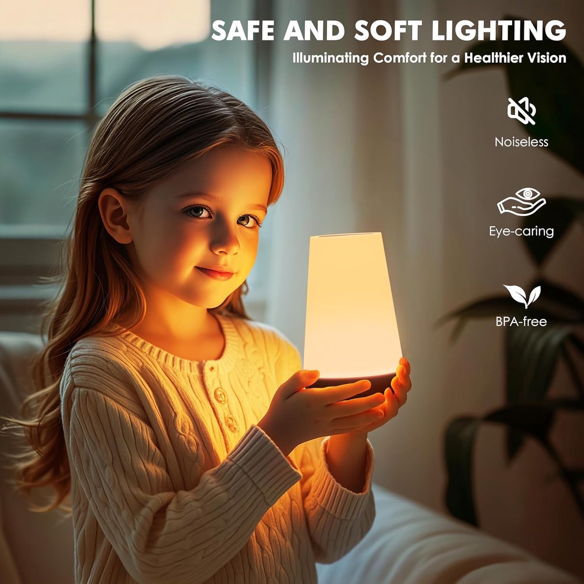 LED Table Lamp - Touch-Sensitive LED Bedside Lamp - Desk Lamp - Dimmable Remote Control with RGB Color Changing - USB Rechargeable - Portable Table Lamp - Bedroom, Living Room, Camping - Image 7